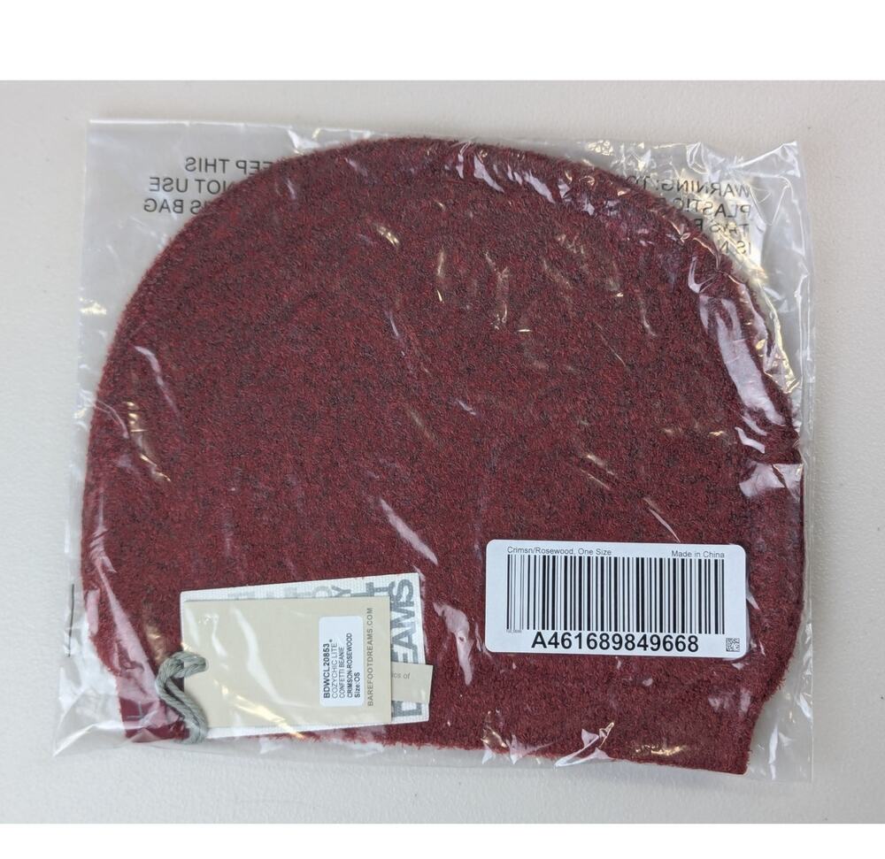 NWT Barefoot Dreams CozyChic Lite Confetti Beanie Red Crimson Soft Fuzzy Gift